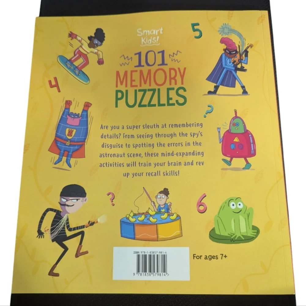 NEW Smart Kids 101 Memory Puzzles Book Children Educational Activities Yellow